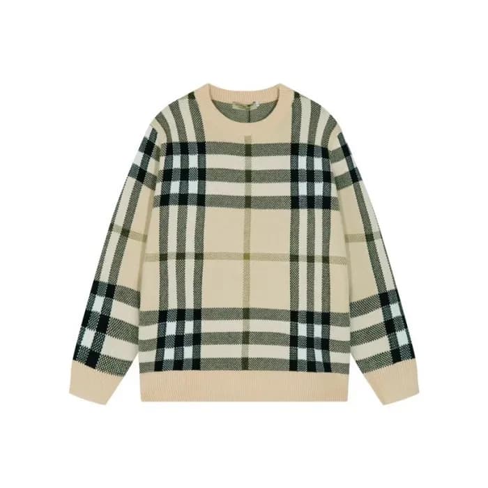 버버리 남성 베이지 크루넥 스웨터 - Burberry Mens Beige Sweaters … - 1