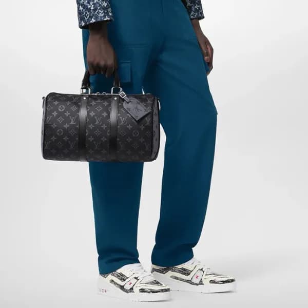 루이비통 남성 키폴 반둘리에 - Louis vuitton Mens Black Keepall… - 1