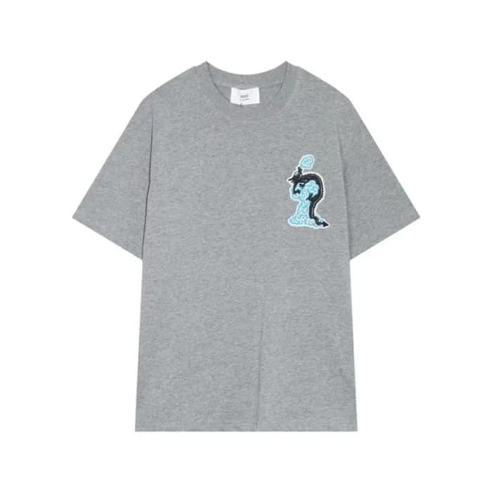 아미 남성 크루넥 그레이 반팔티 - Ami Mens Gray Tshirts - amc251… - 1