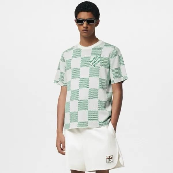 루이비통 남성 그린 반팔티 - Louis vuitton Mens Green Tshirts … - 1
