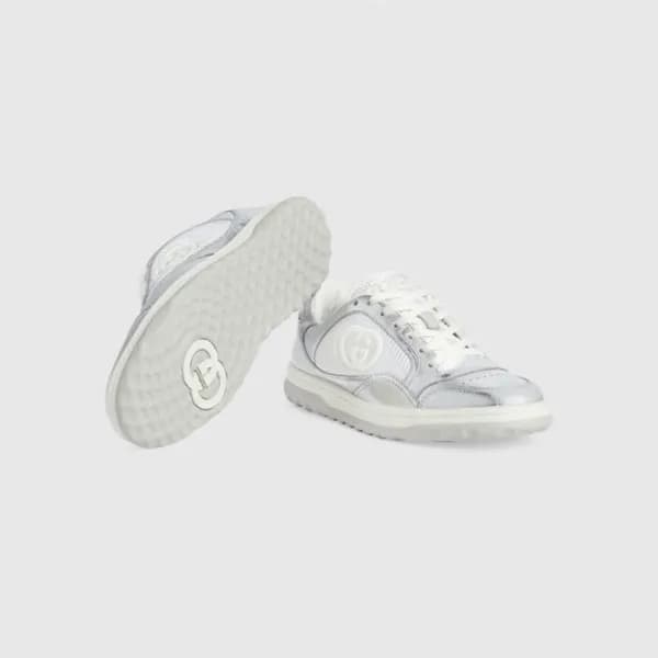 매장판 구찌 남/녀 실버 스니커즈 - Gucci Unisex Silver Sneakers … - 1
