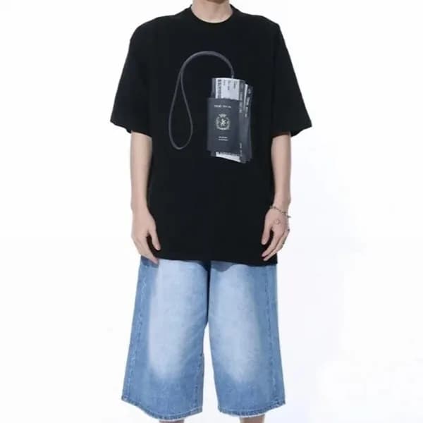 발렌시아가 남성 블랙 반팔 티셔츠 - Balenciaga Mens Black Tshirts… - 1