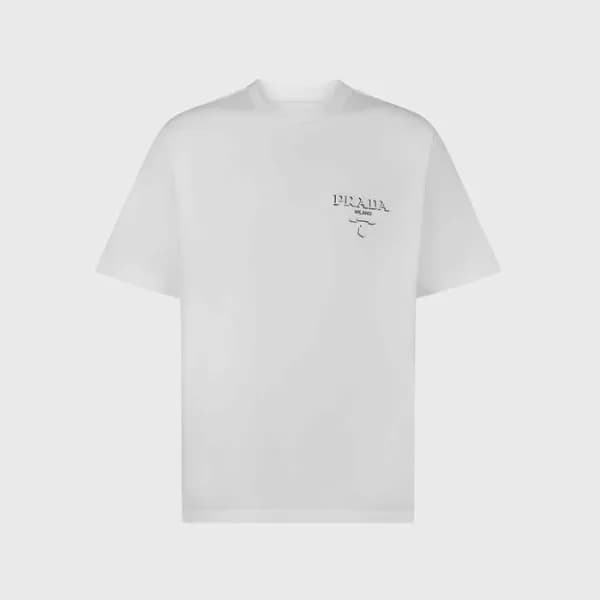 프라다 남성 화이트 반팔 티셔츠 - Prada Mens White Tshirts - prc… - 1