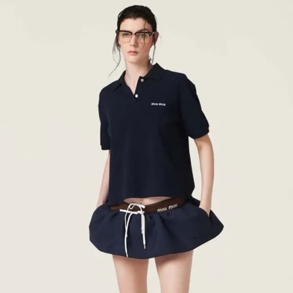 미우미우 여성 반팔 폴로 티셔츠 - Miumiu Womens Polo Tshirts - m… - 1