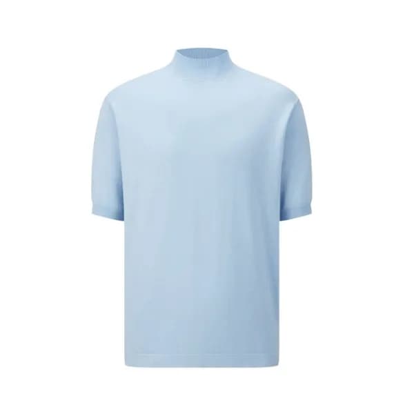 프라다 남성 터틀넥 반팔티 - Prada Mens Turtle-neck Tshirt - p… - 1