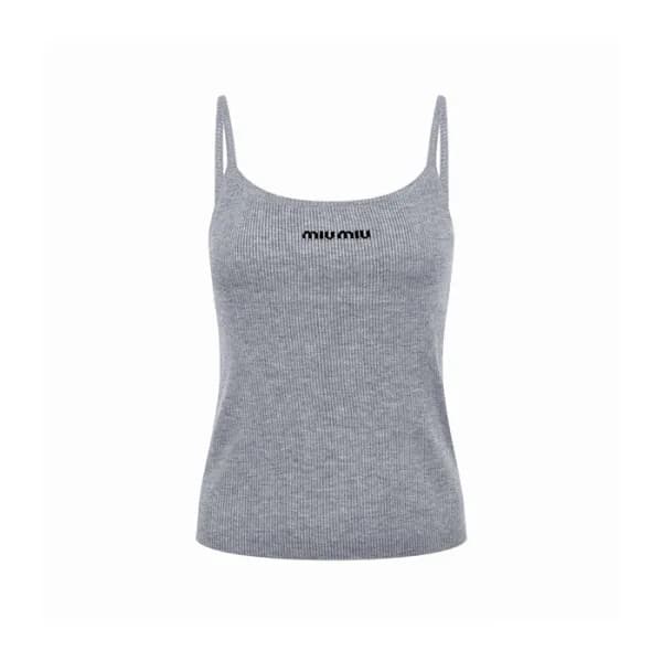 미우미우 여성 라운드 나시 - Miumiu Womens Round Sleeveless Top - mic16312x