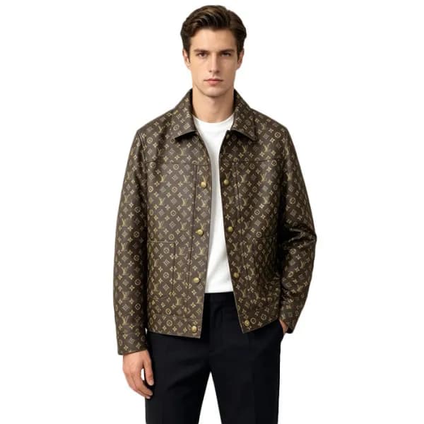 루이비통 남성 가죽 자켓 - Louis vuitton Mens Leather Jacket - lvc16774x - 1