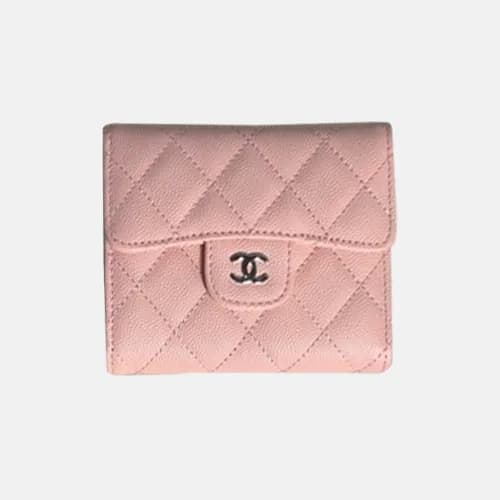 Chanel 2018 Classic Cavier Siver Logo Small Wallet… - 1