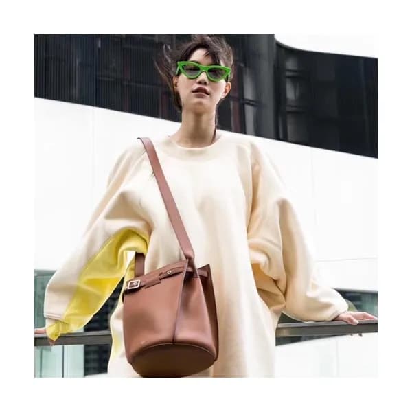 Celine Leather Bigbag Bucket Shoulder Bag,25CM - 셀… - 1