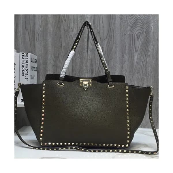 Valentino 2019 Leather Tote Shoulder Shopper Bag,3… - 1