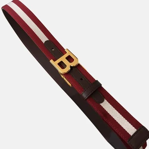 Bally 2019 B Buckle Fabric & Leather Bellt - 발리 20… - 1