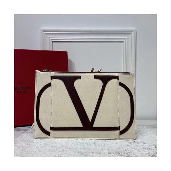 Valentino 2019 Garavani Canvas Clutch Bag,30CM - 발… - 1