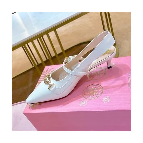 Gucci 2019 Ladies Leather Middle-heel Slingback - … - 1