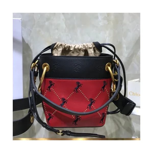 Chole 2020 Roy Leather Bucket Tote Shoulder Bag, 2… - 1