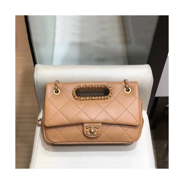 Chanel 2020 Leather Chain Shoulder Cross Bag,26CM … - 1