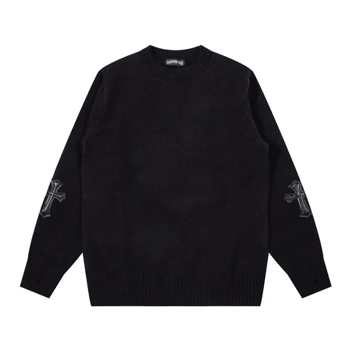 크롬하츠 남성 블랙 니트- Chrom hearts Mens Black Knits - chr… - 1