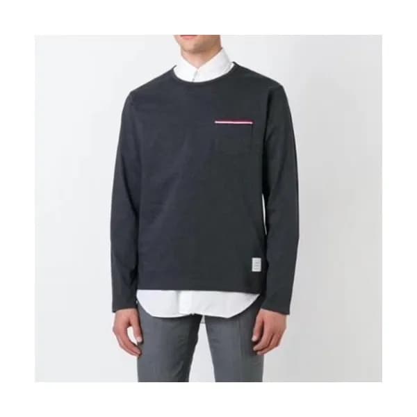 [톰브라운]Thom Browne 2021 Mens Strap Crew-neck Cotton… - 1