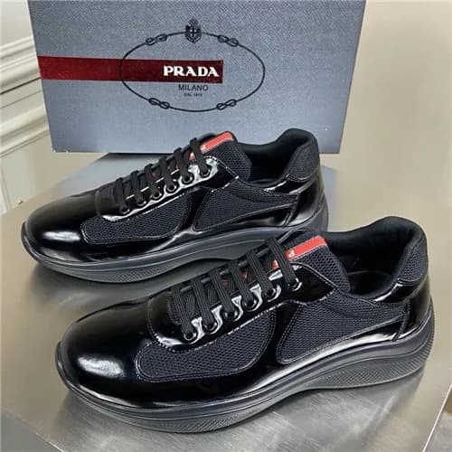 Prada 2021 Men's Leather Sneakers - 프라다 2021 남… - 1