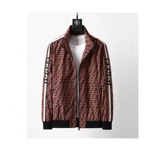 Fendi Mens Logo Casual Jackets Brown - 펜디 2021 남성… - 1