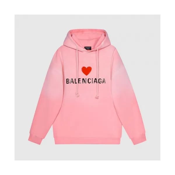 Balenciaga Mm/Wm Logo Cotton Hoodie Pink - 발렌시아가 … - 1