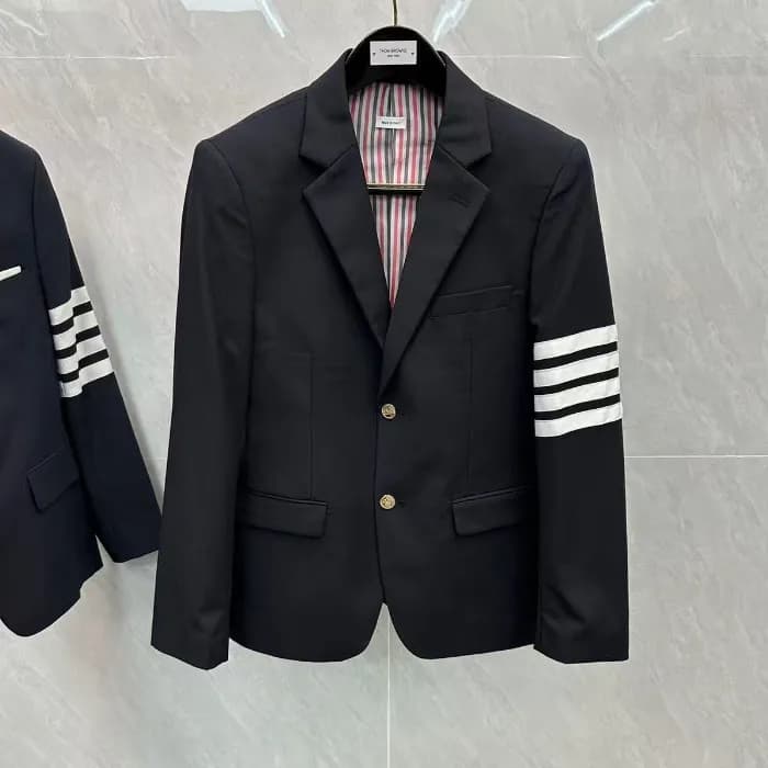 Thom Browne Mens Casual Cotton Suit Jackets Navy … - 1