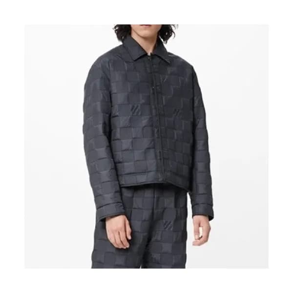 Louis vuitton Mens Logo Leather Jackets Black - 루… - 1