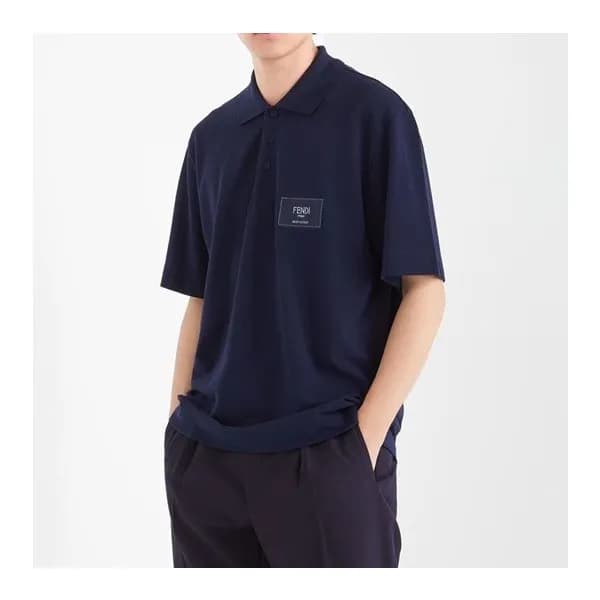 펜디 남성 네이비 폴로 반팔티 - Mens Navy Tshirts - fen01189x - 1