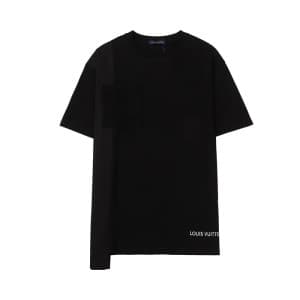 루이비통 남성 블랙 크루넥 반팔티 - Mens Black Tshirts - lou04351… - 1