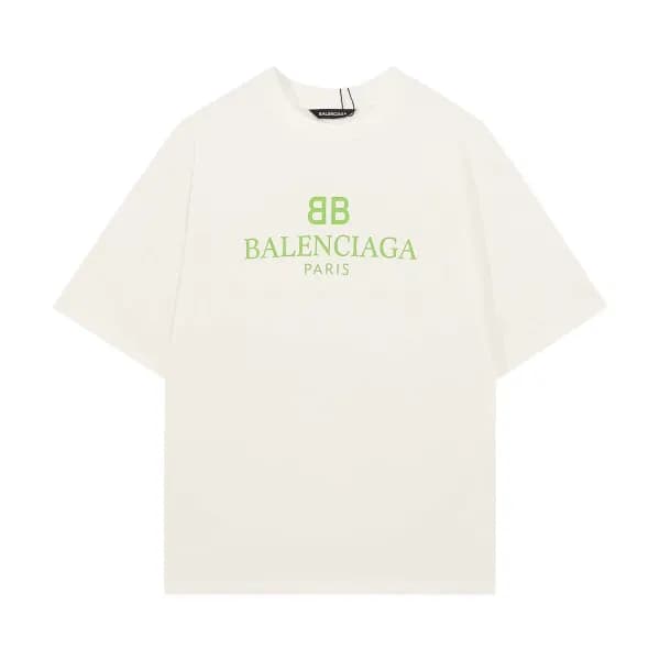 발렌시아가 남성 크루넥 아이보리 반팔티 - Mens Ivory Tshirts - bal01… - 1