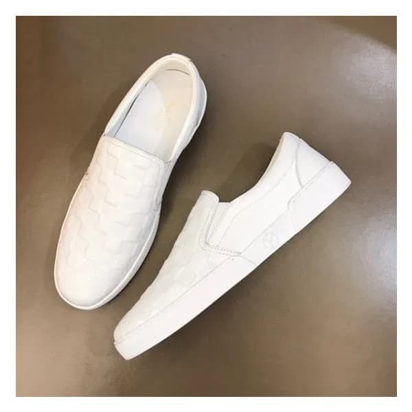 루이비통 남성 클래식 화이트 로퍼 - Mens White Loafer - lou04966x - 1