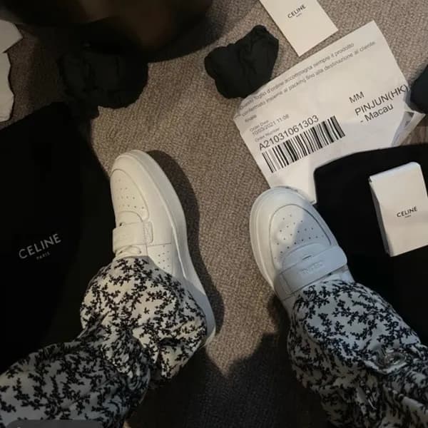 셀린느 남/녀 클래식 화이트 스니커즈 - Unisex White Sneakers - cel… - 1