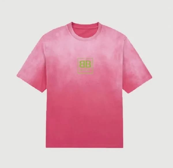 발렌시아가 남성 크루넥 핑크 반팔티 - Mens Pink Tshirts - bal01645… - 1