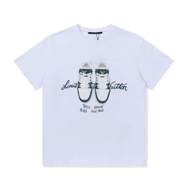 루이비통 남성 화이트 크루넥 반팔티 - Mens White Tshirts - lou0518… - 1