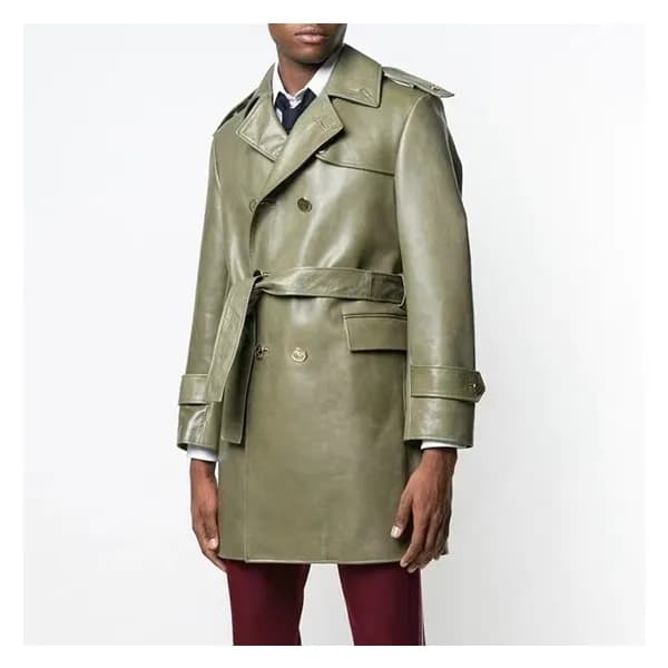 톰브라운 남성 그린 가죽 코트 - Mens Green Coats - thom0580x - 1