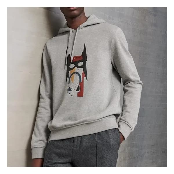 에르메스 남성 그레이 후드티 - Hermes Mens Gray Hoodie - her091… - 1