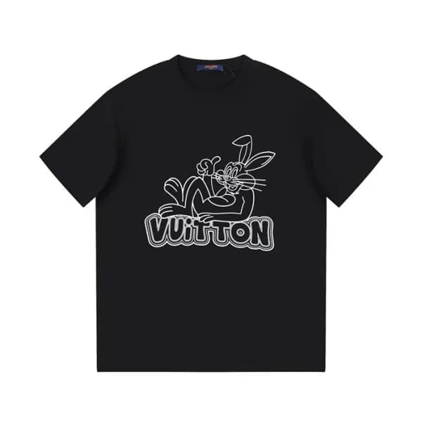 루이비통 남성 블랙 크루넥 반팔티 - Louis vuitton Mens Black Tshi… - 1