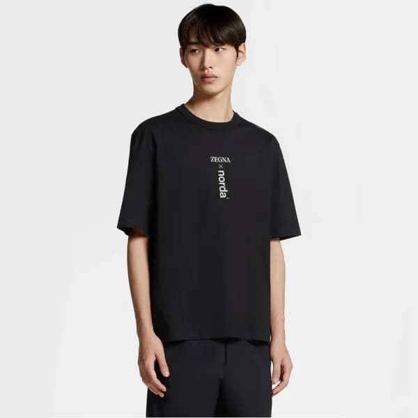 제냐 남성 블랙 크루넥 반팔티 - Zegna Mens Black Tshirts - ze77… - 1