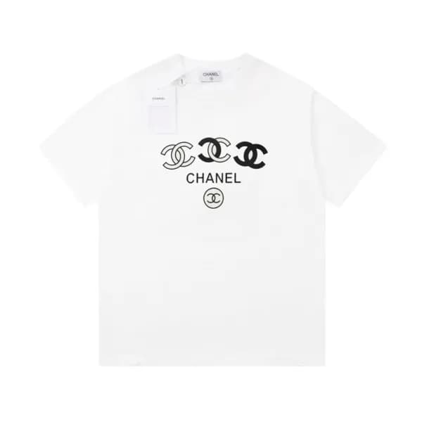 샤넬 남/녀 크루넥 화이트 반팔티 - Chanel Unisex White Tshirts -… - 1