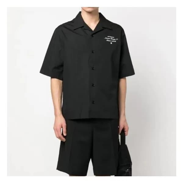 지방시 남성 블랙 반팔 셔츠 - Givenchy Mens Black Short-sleeve… - 1