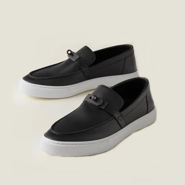 에르메스 남/녀 블랙 로퍼 - Hermes Unisex Black Loafer - he18… - 1