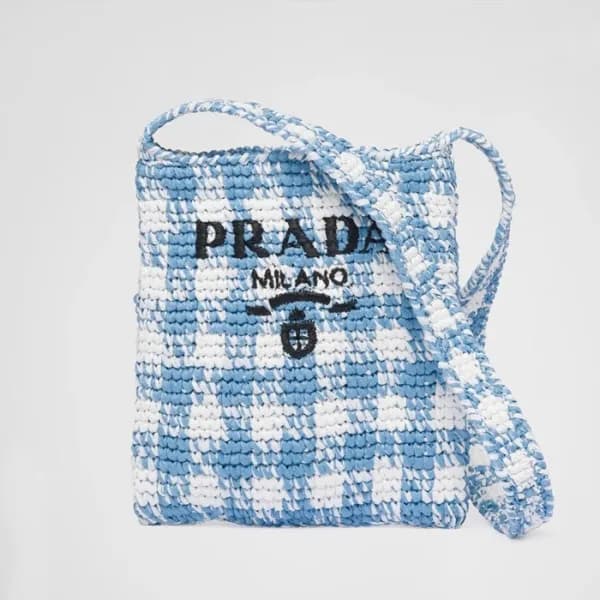 프라다 여성 블루 라탄백 - Prada Womens Blue Shoulder Bag - p… - 1