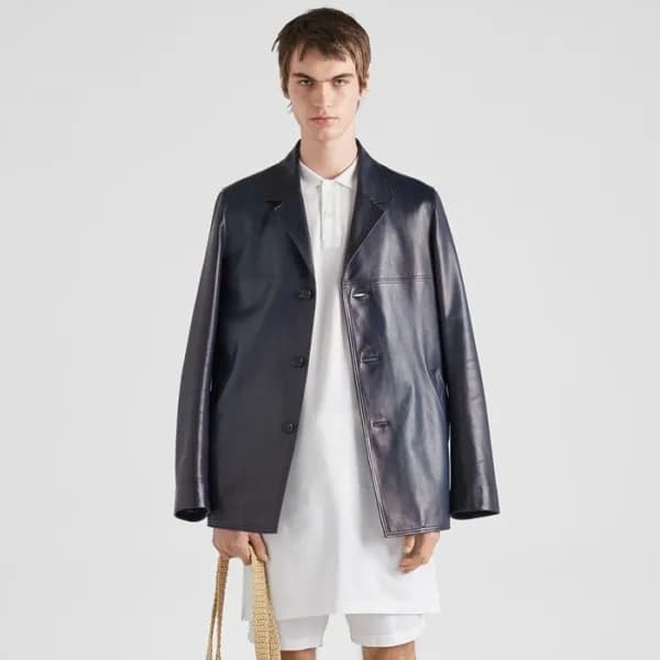 프라다 남성 모던 블랙 가죽 자켓 - Prada Mens Black Jackets - pr… - 1