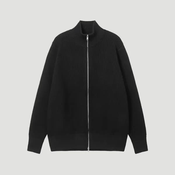 메종 마르지엘라 남성 집업 니트 - Maison margiela Mens Black Kni… - 1