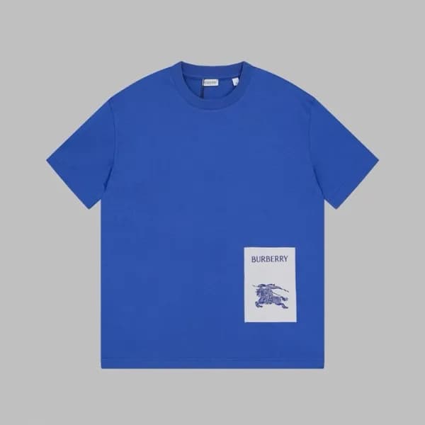 버버리 남성 블루 반팔 티셔츠 - Burberry Mens Blue Tshirts - bu… - 1