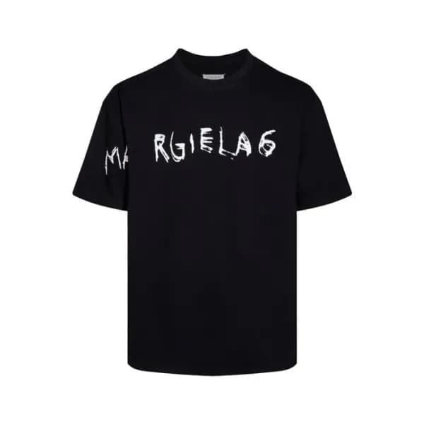 메종 마르지엘라 남/녀 블랙 반팔 티셔츠 - Maison Margiela Unisex Bl… - 1