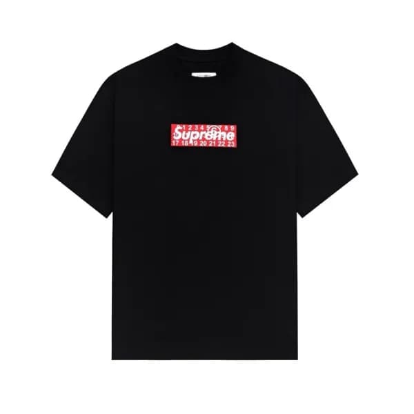 메종 마르지엘라 남/녀 블랙 반팔 티셔츠 - Maison Margiela Unisex Bl… - 1