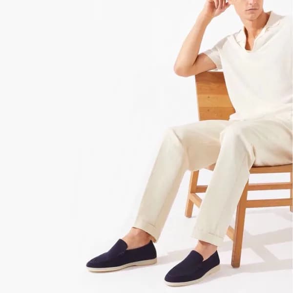 로로피아나 남성 네이비 로퍼 - Loro Piana Mens Summer Walk Loaf… - 1