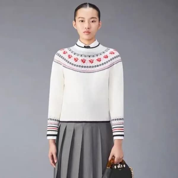 톰브라운 여성 라운드 니트 - Thom Browne Womens Knits - thc122… - 1