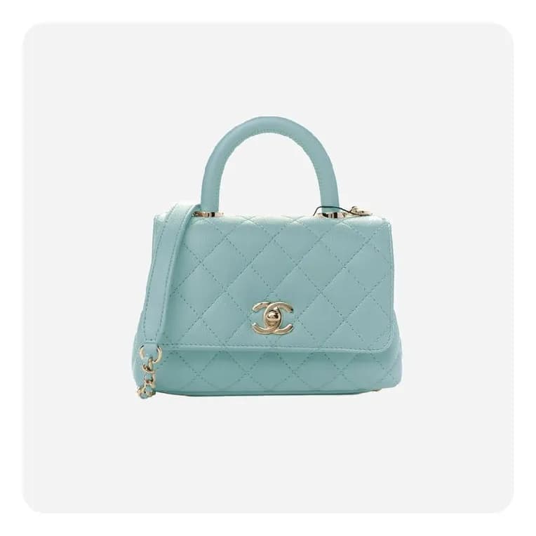 샤넬 코코핸들 미니 민트 골드 - Chane Coco Handle Mini Bag - ch… - 1