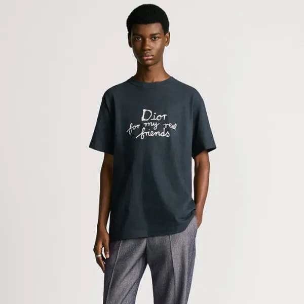 디올 남성 라운드 반팔 티셔츠 - Dior Mens Round Tshirt - dic550… - 1